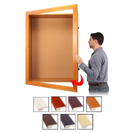 Large Shadow Box 3" Deep + Cork Board | Designer Wide Wood Frame SwingFrame in 25+ Sizes and Custom