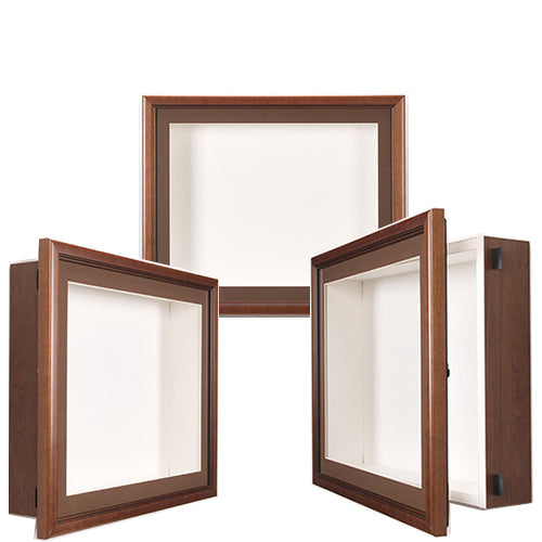 SwingFrame Designer Wall Wood Display Case 3" Deep in 10+ Sizes and Custom