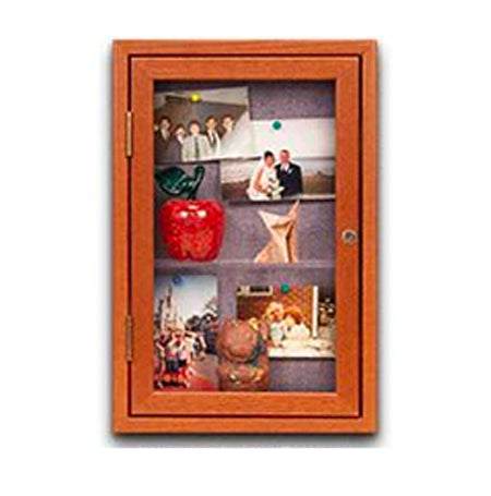 Wood Memory Box 18 x 24 Lockable Display Case with Shelf in 3 Finishes ...