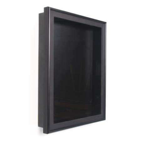 SwingFrame Designer Metal Framed Wall Shadow Box Display Case with Usable 3" Deep Shadowbox Interior Cabinet in 12 Sizes