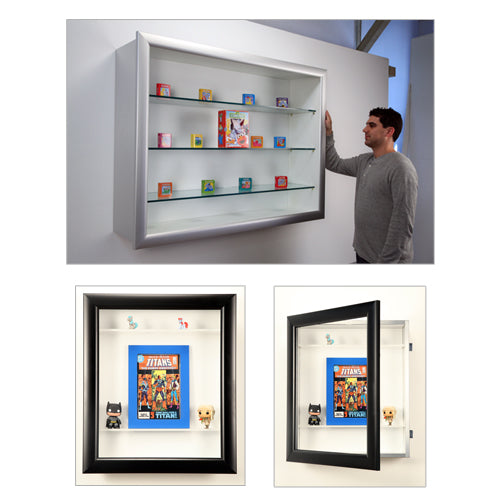 18x24 Shadow Box Display Case w Glass Shelves | 10 Inch Deep Shadow Box ...