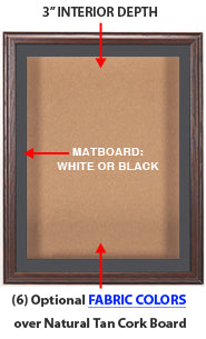 18x24 Designer Oak Wood Framed Cork Board Display Case 3 Inch Deep ...