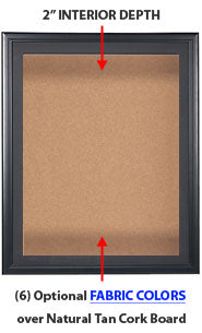 18 x 24 SwingFrame Designer Wood Framed Shadow Box Display Case w Cork Board - 2 Inch Deep