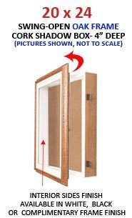 SwingFrame 20 x 24 Oak Wood Shadowbox with Cork Board (4