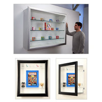 SUPER WIDE FACE SHADOW BOX 40 x 60 WITH SHELVES (5" DEEP) | WALL MOUNT