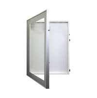 SwingFrame Designer Metal Frame Lighted Display Case 4" Deep | Enclosed Wall Mount Cabinet 12 Sizes & Custom