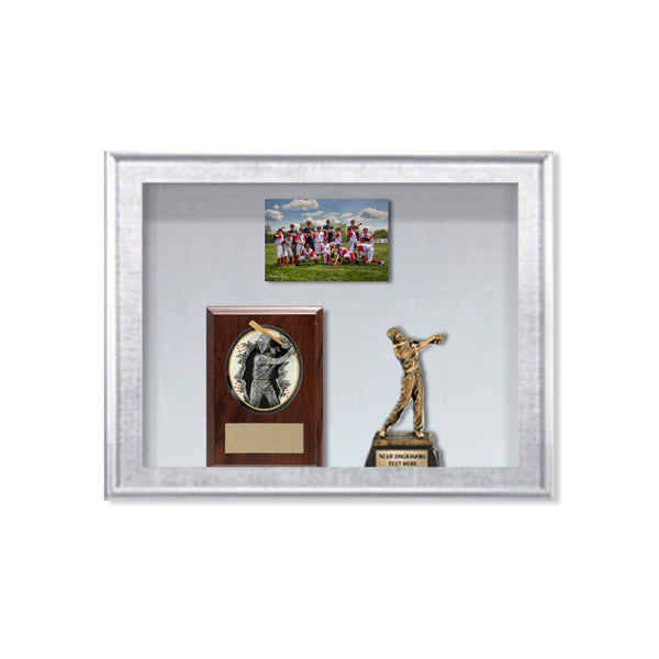 SwingFrame Designer Metal Framed Wall Mounted Large Display Cases with 8" Deep Interior in 25+ Sizes