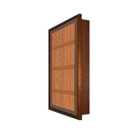 SwingFrame Designer Wood Frame Wall Mount Display Case 12" Deep with Wooden Shelves + 25 Sizes