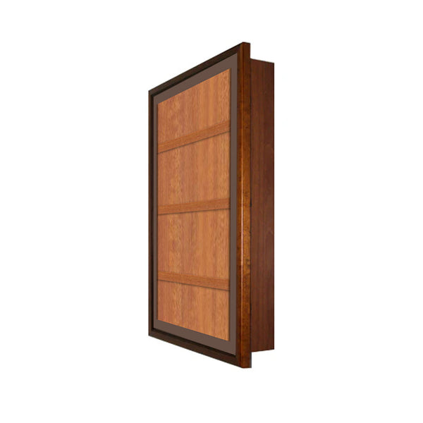 SwingFrame Designer Wood Frame Wall Mount Display Case 3" Deep with Wooden Shelves 25+ Sizes