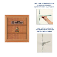 SwingFrame Designer Wood Frame Wall Display Case 6-Inches Deep with Adjustable Wooden Shelves 25+ Sizes + Custom