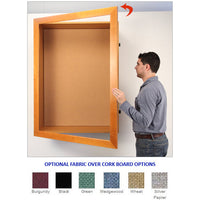 1" DEEP LARGE CORK BOARD SHADOW BOX DISPLAY CASE with LED LIGHTING (SHOWN in RICH WALNUT WOOD FINISH)