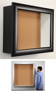 Large Cork Board Bulletin Board Display Case 4" Deep Shadow Box
