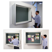 LARGE, BIG and DEEP DISPLAY CASES (4" DEEP) with LED LIGHTING ARE OFFERED! (SHOWN with a MUTED GREEN FABRIC)