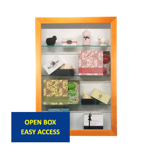 Open Framed Wooden Shadow Box with Shelves 10