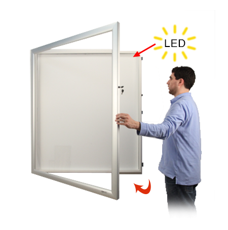 LED SwingFrame Designer SUPER WIDE-FACE Metal Framed Large Shadow Box Display Case 6" Deep in 25+ Sizes and Custom