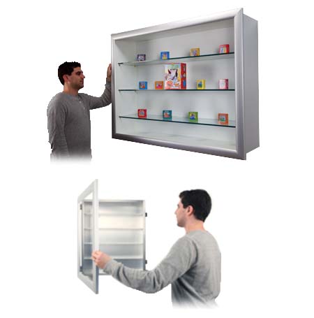 30x30 Shadow Box Display Case w Glass Shelves | 4 Inch Deep Shadow Box ...