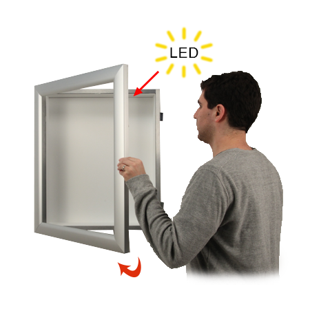 LED Lighted SwingFrame Designer SUPER WIDE-FACE Metal Frame with 4" Deep Shadow Box 10+ Sizes and Custom