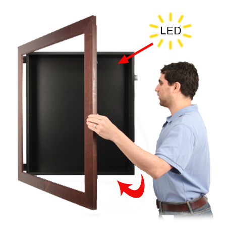 LED Lighted Designer Wide Wood 2 Inch Deep Shadow Box Display Case ...