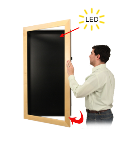 LED Lighted Wide Wood Frame Large Shadow Boxes 3 Inch Deep | 26 Sizes ...