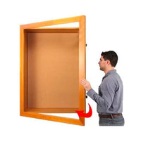 Large 4-Inch Deep Shadow Box with Cork Board | SwingFrame Designer Wide Wood Shadowbox in 25+ Sizes