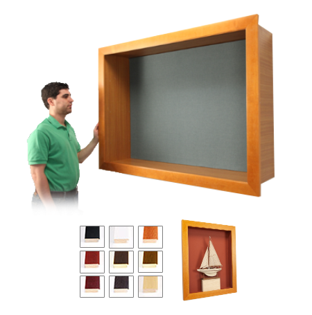 Open Wood Framed Large Shadow Boxes with Cork Board 6" Deep Interior