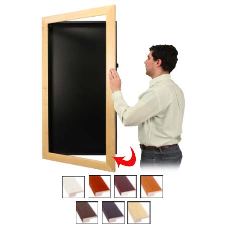 Large Wall Shadow Box Designer WIDE WOOD Framed SwingFrames with 7" Deep Shadowbox Interior Cabinet 25+ Sizes