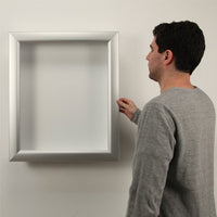 SUPER WIDE FACE SHADOWBOX SWINGFRAME with 1" INTERIOR DEPTH (SHOWN in SATIN SILVER)