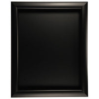 SUPER WIDE FACE SHADOWBOX SWINGFRAME with 1" INTERIOR DEPTH (SHOWN in SATIN BLACK FRAME WITH BLACK INTERIOR)