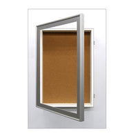 SwingFrame Designer Metal Shadow Box Display Case with Cork Board 1” Deep