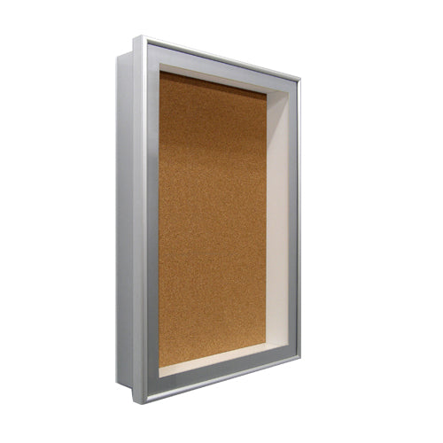 SwingFrame Designer Metal Shadow Box Display Case with Cork Board 2” Deep
