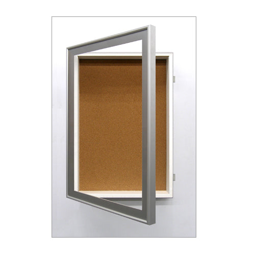 SwingFrame Designer Metal Shadow Box Display Case with Cork Board 3” Deep