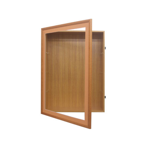 SwingFrame Designer Wood Display Case 6" Deep Interior | Wall Mount Single Door Cabinet 25+ Sizes