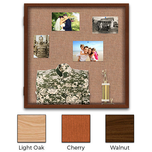 Memory Card Shadowboxes Memory Box 36 x 36 Lockable Display Case Shadowboxes Wood Framed - 4