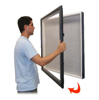 24x36 SwingFrame Designer Wood Framed Large Cork Board Display Case 2 Inch Deep