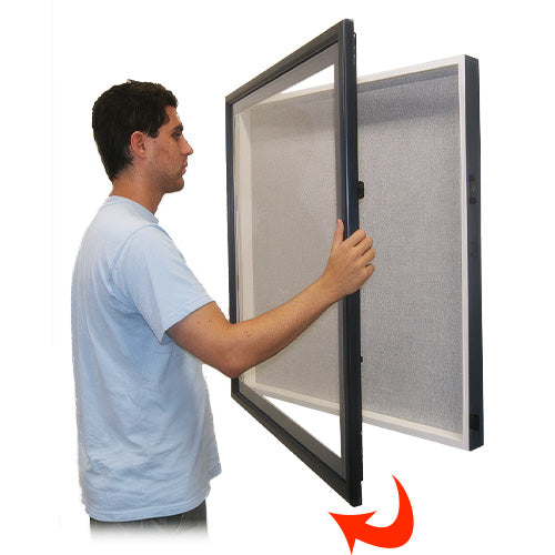 30x40 SwingFrame Designer Wood Framed Large Cork Board Display Case 4 Inch Deep