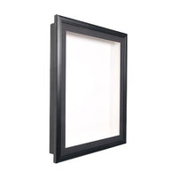 SwingFrame Designer Wood Framed 2-Inch Deep Shadow Box Display Case Interior in 10+ Swing Open Cabinet Sizes + Custom