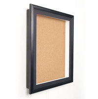 Designer Wood Frame Shadowbox SwingFrames with Cork Board  | 4" Deep Interior