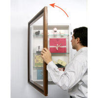SwingFrame Designer Wood Frame Shadow Box 16" Deep + Glass Shelves
