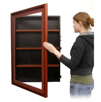 Designer Wood Shadow Box Swingframes with Wooden Shelves (12" Deep)
